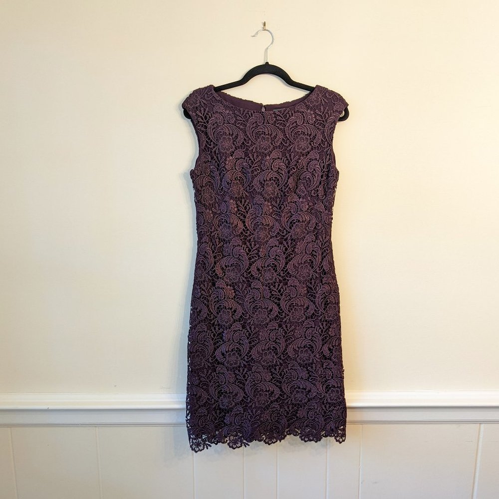 Lauren Ralph Lauren Purple Lace Cap Sleeve Cocktail Dress, size 8